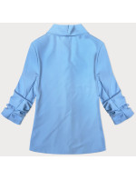 Světle modré tenké sako s nařasenými rukávy (22-356)