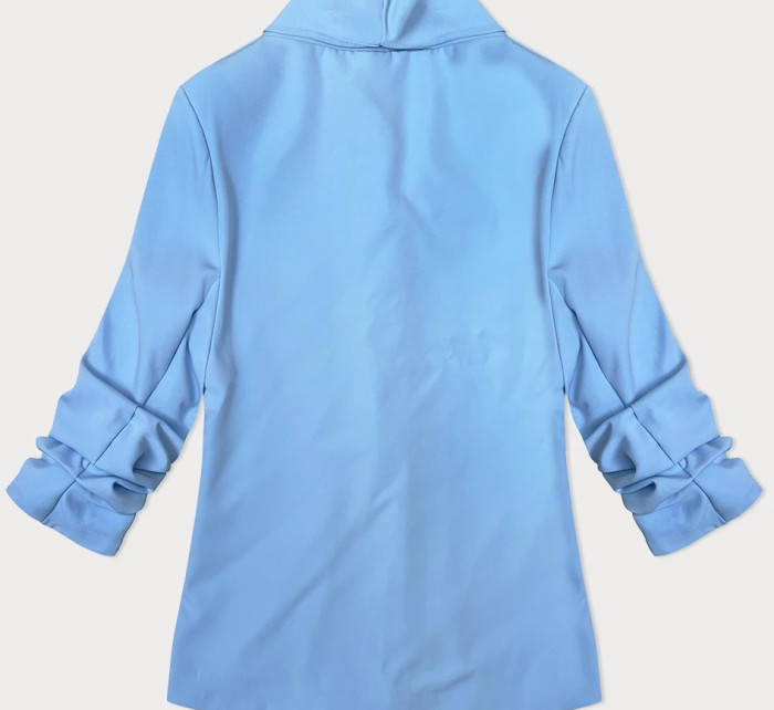 Světle modré tenké sako s nařasenými rukávy (22-356)