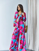 Souprava halenky a širokých kalhot modrá (8175)