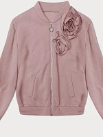 Pletená halenka s růžemi růžová (16023)