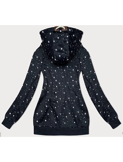 Tmavě modrá dámská rozepínací mikina se vzorem model 22363755 - 6&8 Fashion Tmavě modrá dámská rozepínací mikina se vzorem model 22363755 - 6&8 Fashion