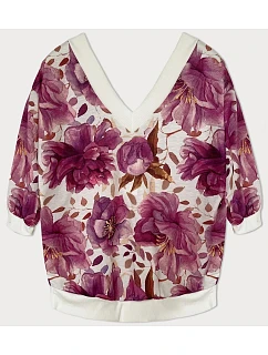 Dámská květovaná fuchsiová halenka (10616)