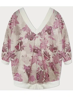 Dámská květovaná halenka světle růžová (10616)