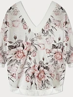 Dámská květovaná halenka světle růžová (10616)