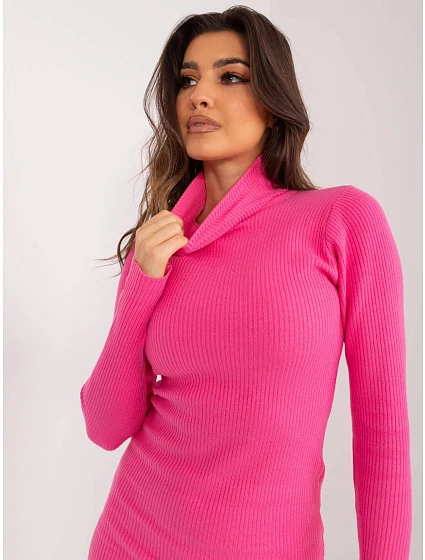 Růžové tužkové šaty s rolákem model 19770041 - Factory Price