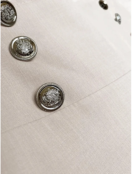 Světle béžové elegantní široké dámské kalhoty model 20159963 - MADE IN ITALY