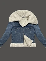 Džínová bunda s podšívkou z jehněčí kůže J Style blue/ecru (11Z8217)