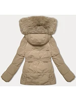 Béžová bunda pro přechodné období s páskem model 21248567 - J.STYLE Béžová bunda pro přechodné období s páskem model 21248567 - J.STYLE