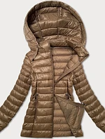 Dámská prošívaná bunda s kapucí J Style camel (16M9102-62)