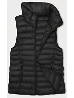 Černá dámská prošívaná vesta se stojáčkem model 20828084 - J.STYLE Černá dámská prošívaná vesta se stojáčkem model 20828084 - J.STYLE
