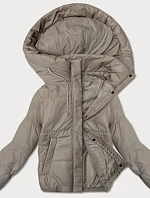 Dámská krátká bunda s kapucí J Style béžová (16M9237-62)