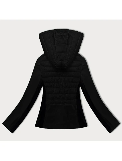 Černá dámská bunda z různých spojených materiálů model 21098285 - J.STYLE Černá dámská bunda z různých spojených materiálů model 21098285 - J.STYLE