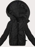 Dámská krátká bunda s pletenou kapucí J Style černá (16M9236-392)