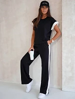 Sportovní sada s kontrastními vložkami černá (VE99)