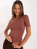 Dámské tričko na jedno rameno hnědé (190101)