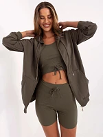 Dámská třídílná základní khaki souprava (7742)