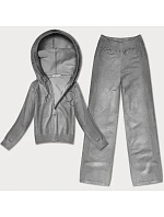 Šedý úpletový dvoudílný komplet mikina a kalhoty model 21466524 - ROMEE'S Šedý úpletový dvoudílný komplet mikina a kalhoty model 21466524 - ROMEE'S