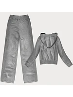 Šedý úpletový dvoudílný komplet mikina a kalhoty model 21466524 - ROMEE'S Šedý úpletový dvoudílný komplet mikina a kalhoty model 21466524 - ROMEE'S