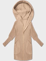 Bunda z alpaky s kapucí světle béžová (19905.1)
