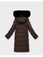 Hnědá dlouhá dámská bunda s kapucí (7662#-F01) Hnědá dlouhá dámská bunda s kapucí (7662#-F01)