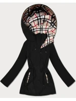 Damska kurtka z wykończeniem w kratkę Goodlookin czarna (KK60411-1#)