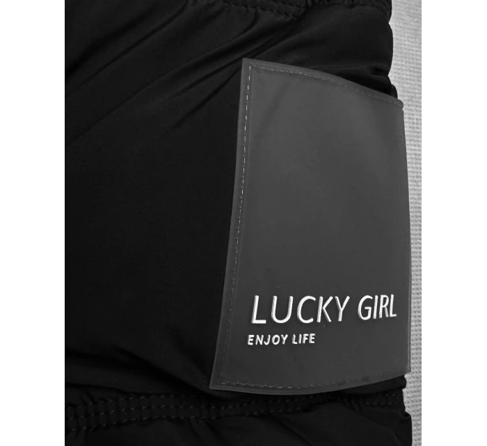 Černá péřová bunda s kapucí (KK60609) Černá péřová bunda s kapucí (KK60609)