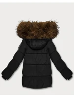 Černá péřová bunda s kapucí (KK60609) Černá péřová bunda s kapucí (KK60609)