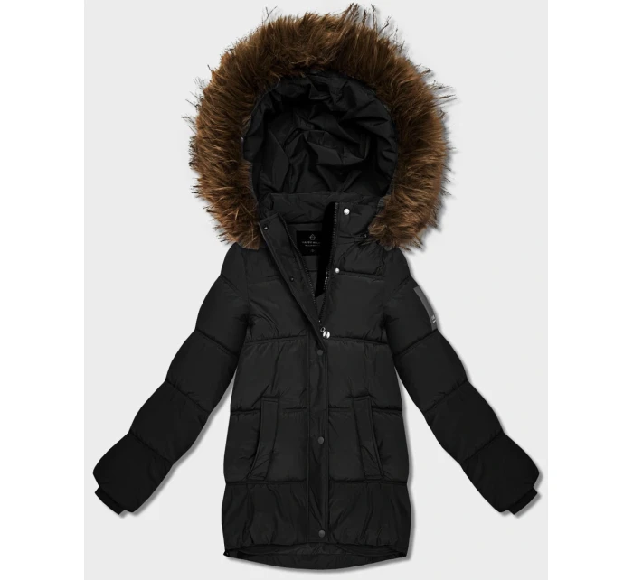 Černá péřová bunda s kapucí (KK60609) Černá péřová bunda s kapucí (KK60609)
