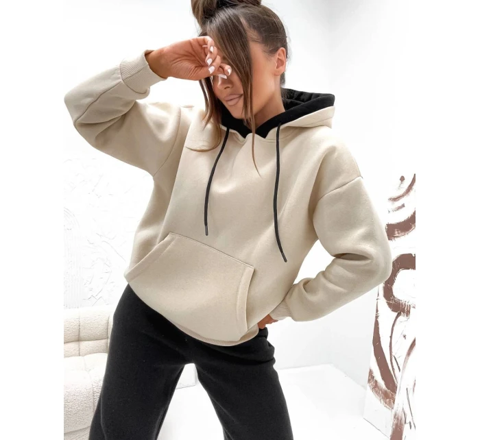 Černá hrubší dvoubarevná dámská tepláková souprava (VE102) Černá hrubší dvoubarevná dámská tepláková souprava (VE102)