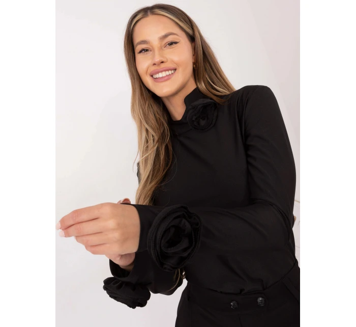 Černá dámská halenka s růžemi Goodlookin (272611) Černá dámská halenka s růžemi Goodlookin (272611)