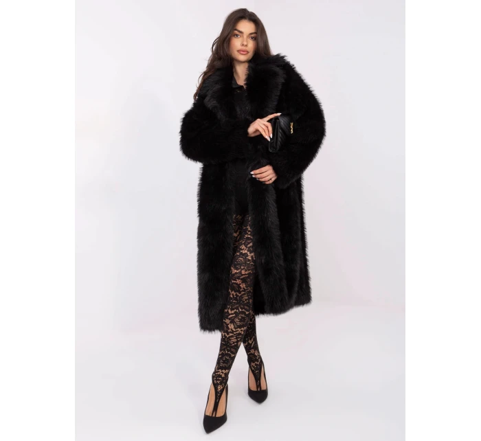 Černý dlouhý dámský kabát z umělé kožešiny model 21818073 - Factory Price Černý dlouhý dámský kabát z umělé kožešiny model 21818073 - Factory Price