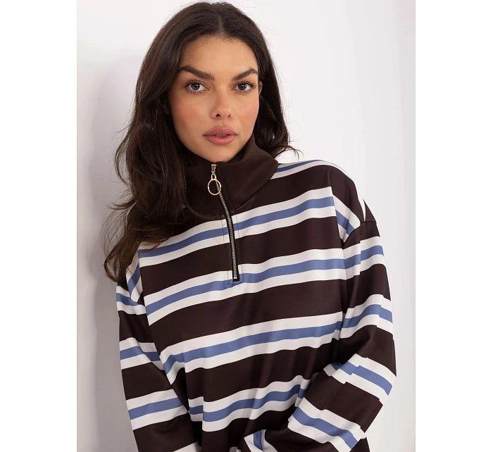 Damska bluza z rozpinana stójką Goodlookin czekoladowa (9981) Damska bluza z rozpinana stójką Goodlookin czekoladowa (9981)