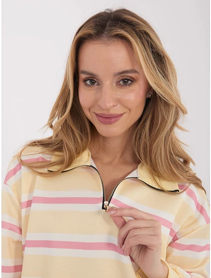 Damska bluza z rozpinana stójką Goodlookin jasnożółta (9981) Damska bluza z rozpinana stójką Goodlookin jasnożółta (9981)