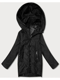 Lekka kurtka damska pikowana z kapturem Goodlookin czarna (B8588-1)