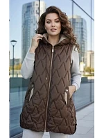 Dámská lehká vesta se zlatým zipem Goodlookin chocolate (B8586/B8587-14)