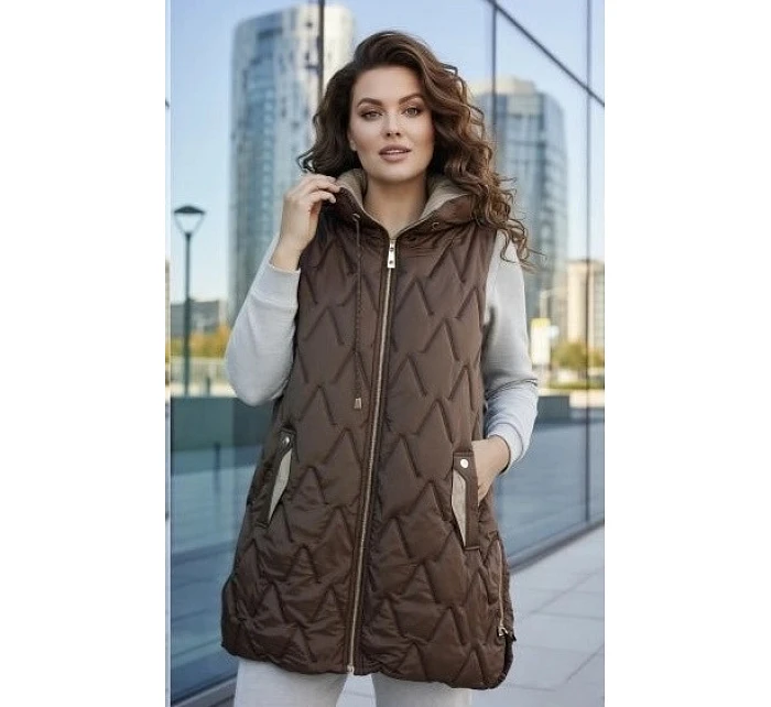 Dámská lehká vesta se zlatým zipem Goodlookin chocolate (B8586/B8587-14) Dámská lehká vesta se zlatým zipem Goodlookin chocolate (B8586/B8587-14)