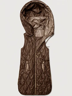 Dámská lehká vesta se zlatým zipem Goodlookin chocolate (B8586/B8587-14)