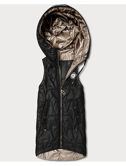 Cienki bezrękawnik z kontrastowym wykończeniem Goodlookin czarny (B8583-1) Cienki bezrękawnik z kontrastowym wykończeniem Goodlookin czarny (B8583-1)