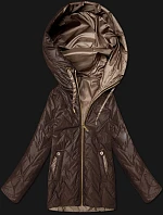 Dámská prošívaná bunda s kapucí Goodlookin v čokoládové barvě (B8596-14)