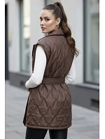 Čokoládová prošívaná vesta Goodlookin s páskem (B8603-14) Čokoládová prošívaná vesta Goodlookin s páskem (B8603-14)