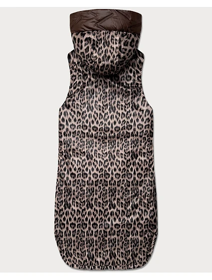 Tenká oboustranná vesta v barvě a s leopardím vzorem model 22403134 - S'WEST