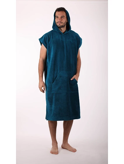 Pánské wellness pončo Tampa s kapucí petrolejová