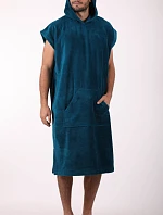 Pánské wellness pončo Tampa s kapucí petrolejová