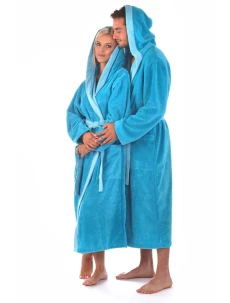 Unisex župan Tampa duo s kapucí 3959 tyrkysová - Vestis