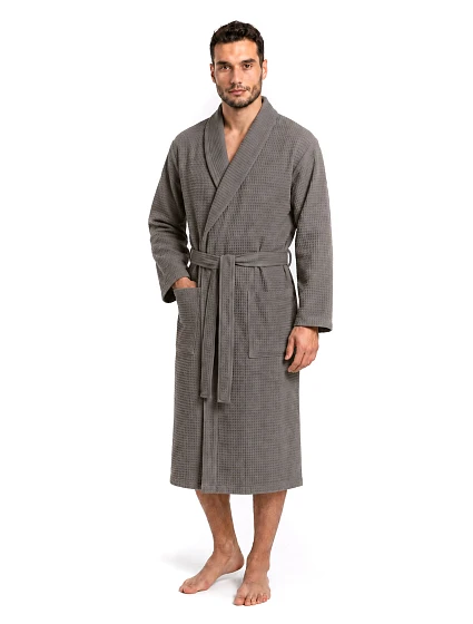 Pánský vaflový župan Vestis Saimaa Organic Grey
