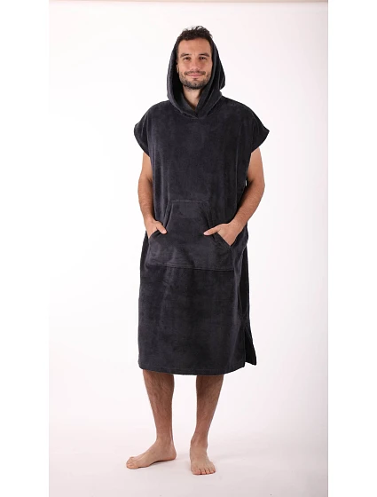 Pánské wellness pončo Tampa s kapucí antracit