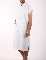 Pánské wellness pončo Tampa s kapucí bílá