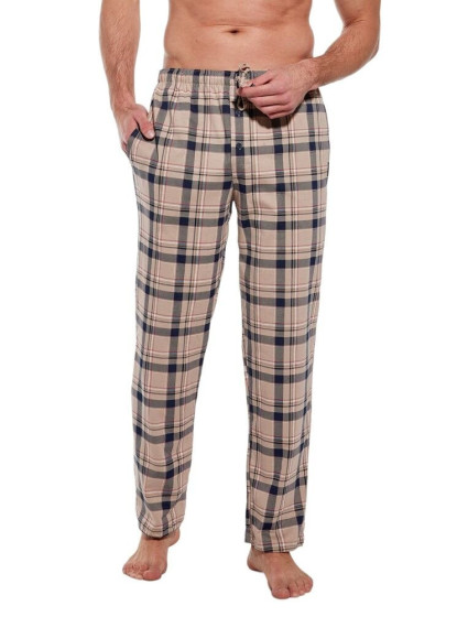 Pánské pyžamové kalhoty Dominik hnědé káro