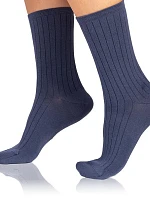 Dámské ponožky z modalu FANCY RIB MODAL SOCKS - BELLINDA - modrá