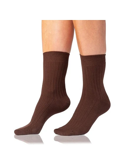 Dámské bavlněné ponožky COTTON RIB SOCKS - BELLINDA - hnědá Dámské bavlněné ponožky COTTON RIB SOCKS - BELLINDA - hnědá